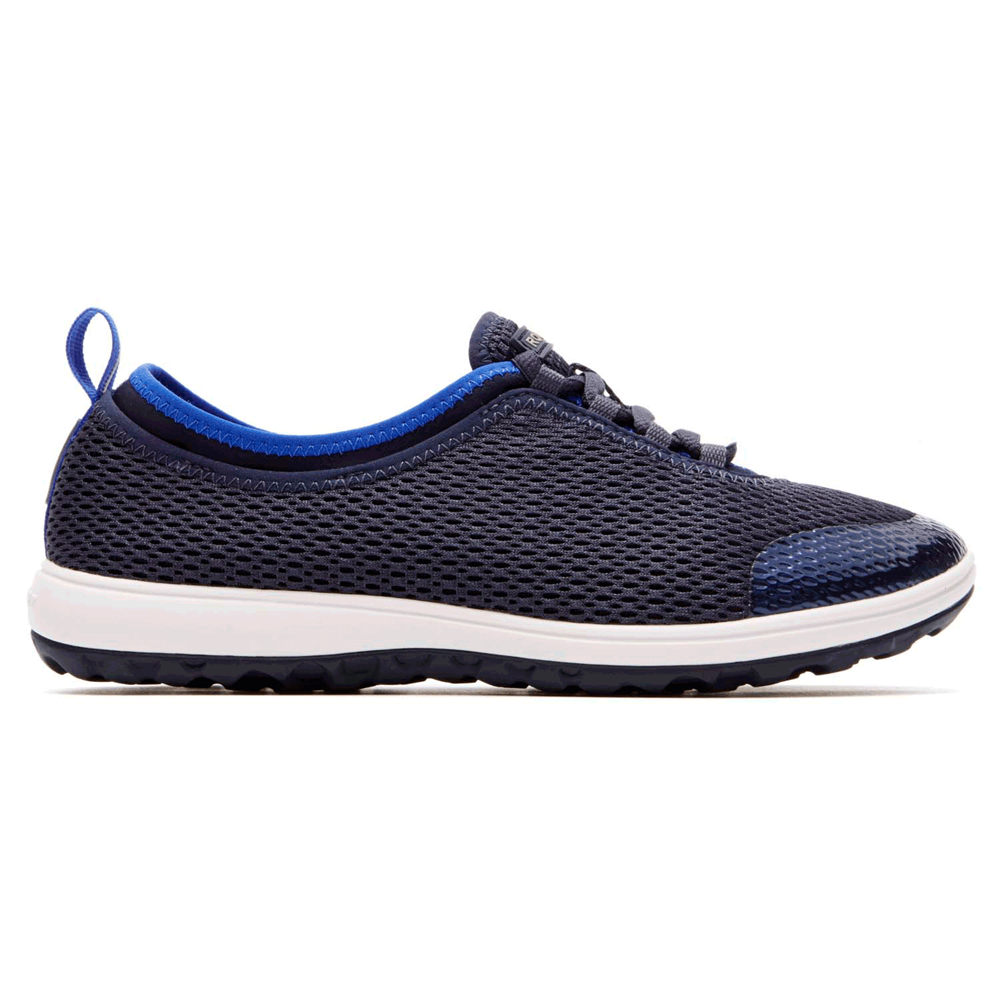 Rockport Singapore Womens Sneakers - WALK360 Washable Laceup Navy - XJ4976308